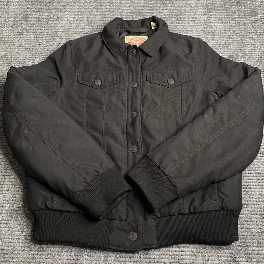 Levi's Trucker Bomber Jacket Thermore Thermal Diamond Lined Black Size M